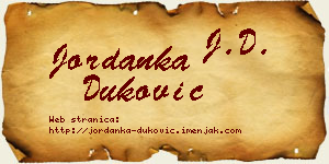 Jordanka Duković vizit kartica